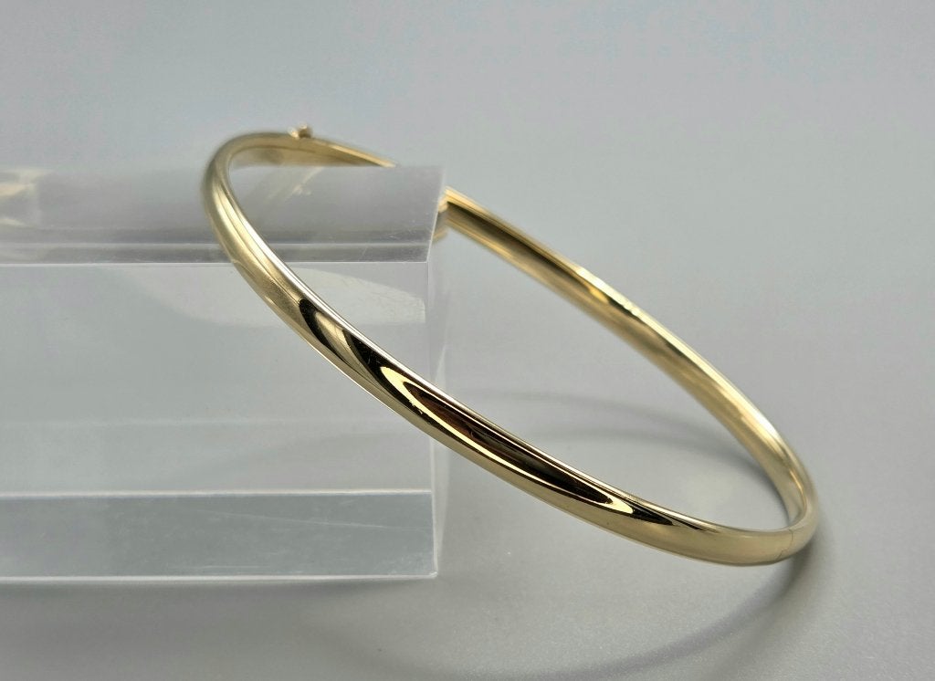 Gouden vintage bangle/slavenarmband met brug. 2026/699, ., Ophalen of Verzenden, Zo goed als nieuw, .
