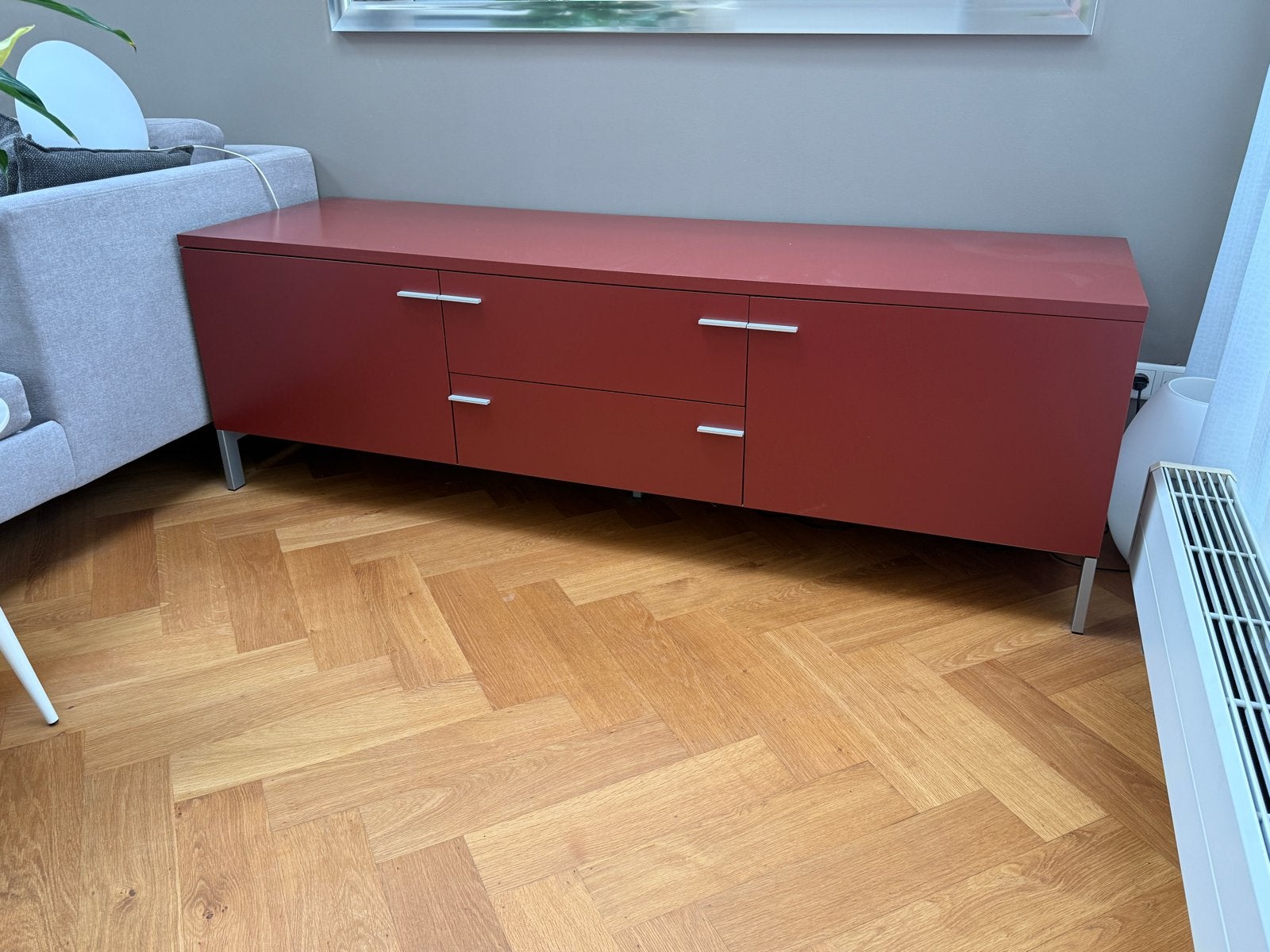 Design dressoir Pastoe rood - 191x55x62 cm, Huis en Inrichting, Ophalen, Overige materialen, Gebruikt, 150 tot 200 cm