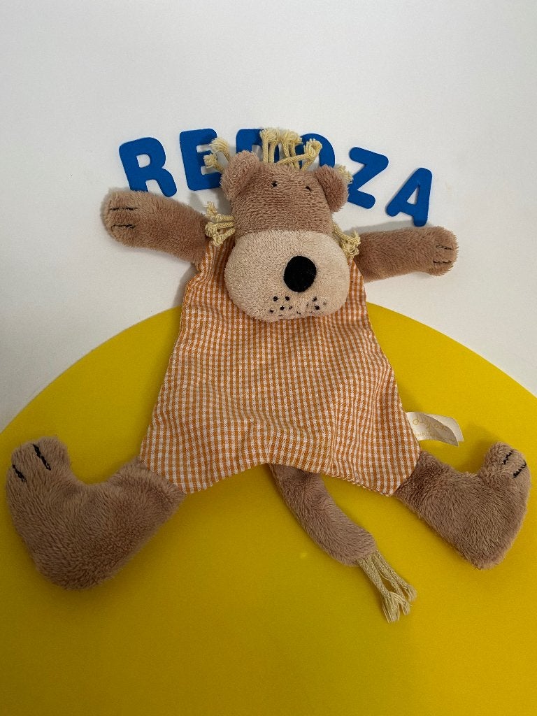 K4337 difrax doek doekje leeuw geruit lijfje, Kinderen en Baby's, Ophalen of Verzenden, Zo goed als nieuw, Overige typen