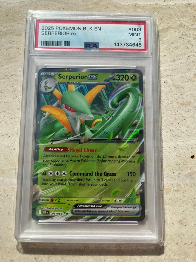 Serperior PSA 9 | Black Bolt 2025, Ophalen of Verzenden, Zo goed als nieuw, Losse kaart