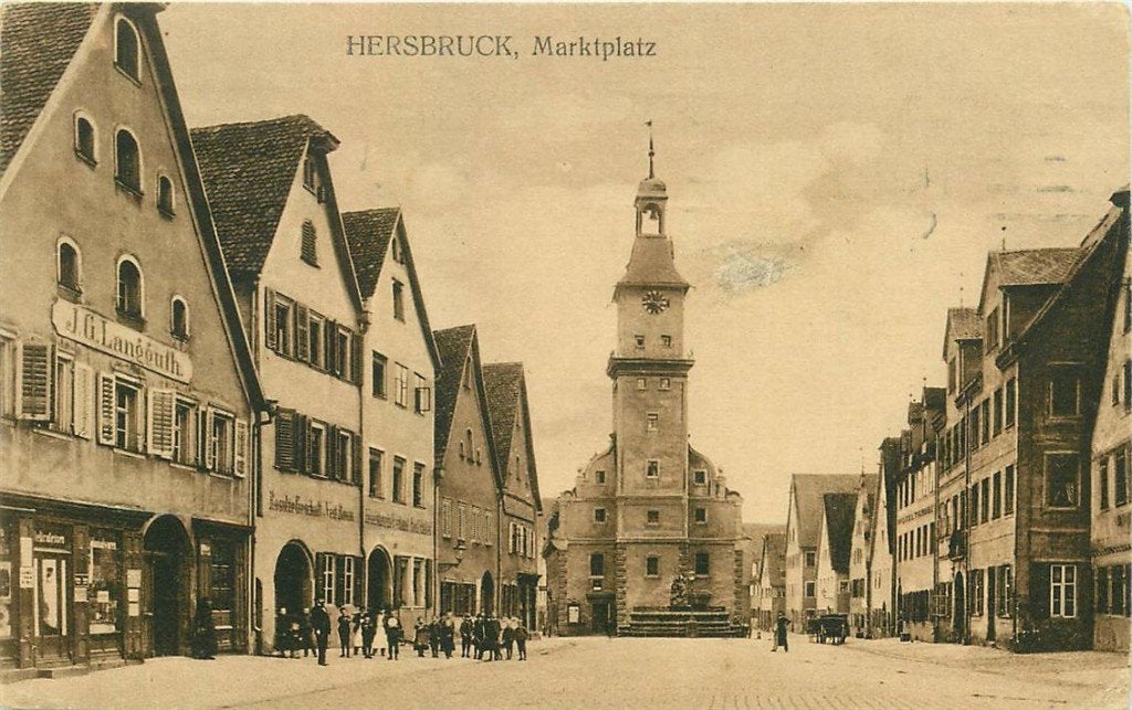 379-145-023 Hersbruck Marktplatz, Ophalen of Verzenden, Voor 1920, Duitsland