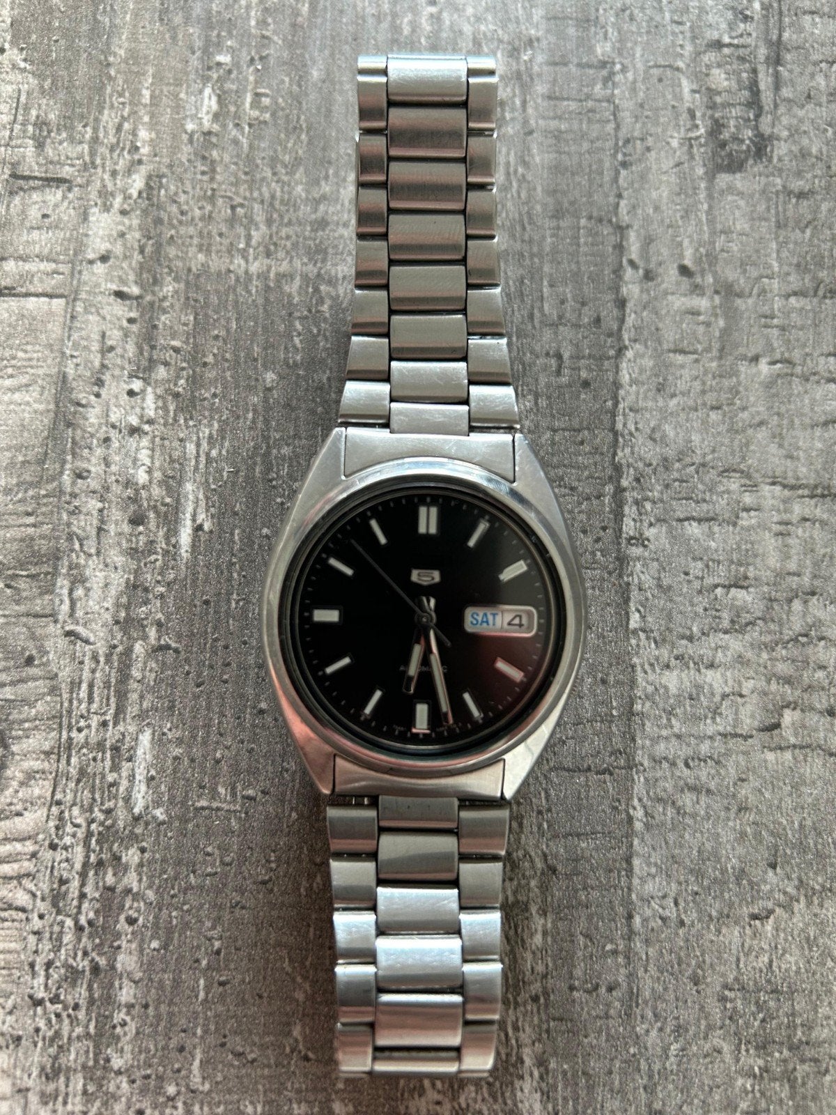 Seiko 5 Automatisch Horloge - Klassiek Zilver met Zwart, Ophalen of Verzenden, Zo goed als nieuw, Staal, Seiko
