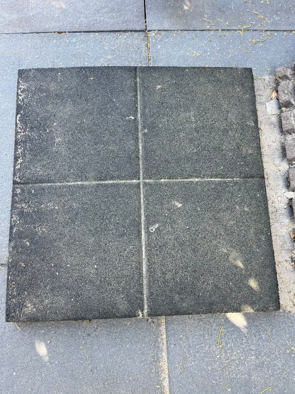 6 rubberen tegels antraciet grijs 60x60, Tuin en Terras, Ophalen, Gebruikt, Overige typen, Rubber
