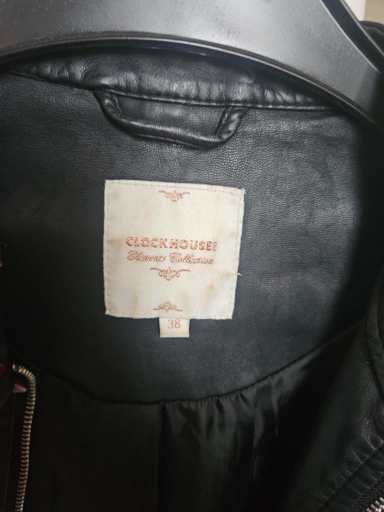 Zwart leren jasje van Clockhouse, maat 38, Zwart, Zo goed als nieuw, Clockhouse, Ophalen