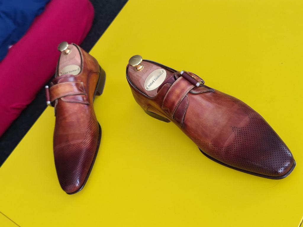 Magnanni gesp schoenen met Cognac kleur maat 39/5, Kleding | Heren, Schoenen, Zo goed als nieuw, Gespschoenen, Bruin, Verzenden