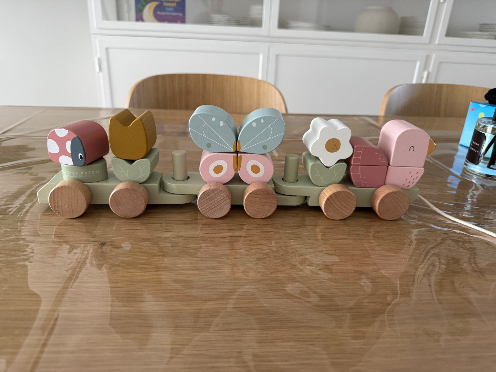 Little Dutch Blokkentrein Flowers & Butterflies NIEUW, Kinderen en Baby's, Speelgoed | Houten speelgoed, Ophalen of Verzenden