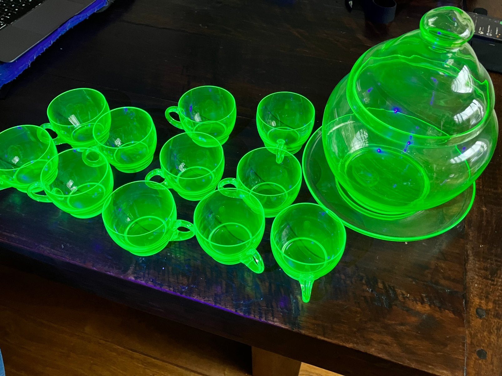 Copier Annagroen bowlset, Antiek en Kunst, Antiek | Glas en Kristal, Ophalen of Verzenden