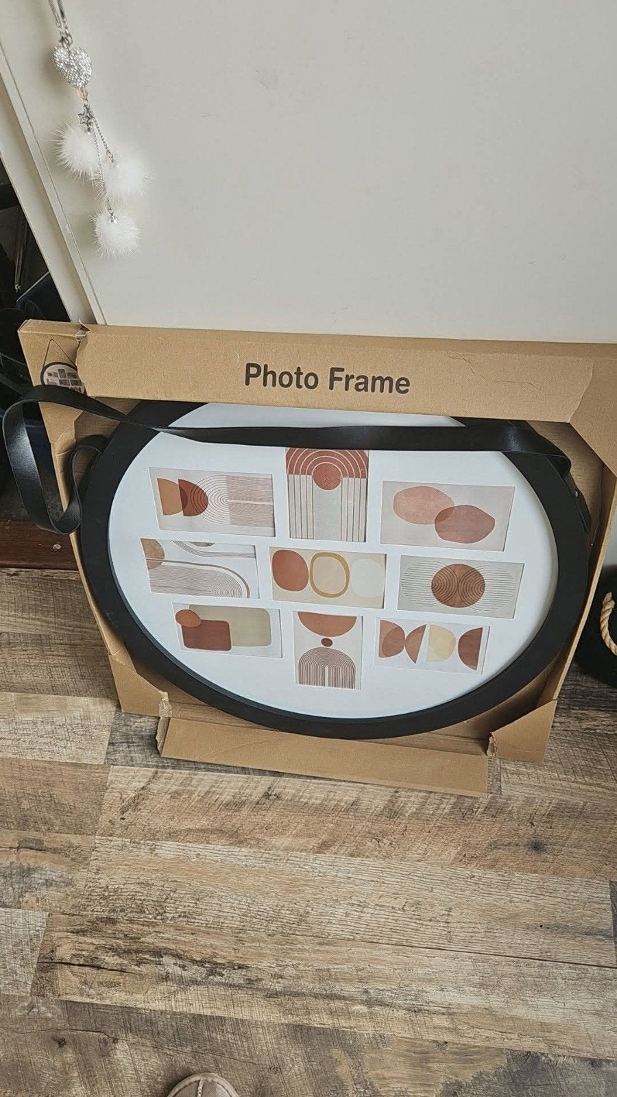 Nieuwe ovale fotolijst met meerdere openingen, Huis en Inrichting, Kunststof, Nieuw, Zwart, Hangend