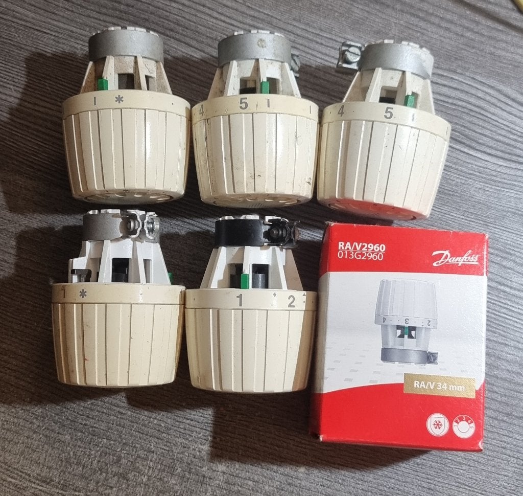 3x Danfoss RA/V 2960 thermostaatknop 34 mm – 013G2960, Ophalen of Verzenden, Gebruikt