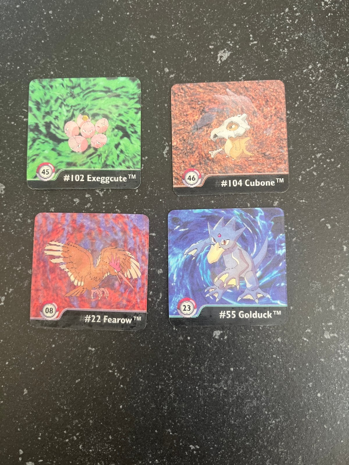 Pokémon Artbox Series One - Exeggcute, Cubone, Fearow, Goldu, Ophalen of Verzenden, Gebruikt, Meerdere kaarten