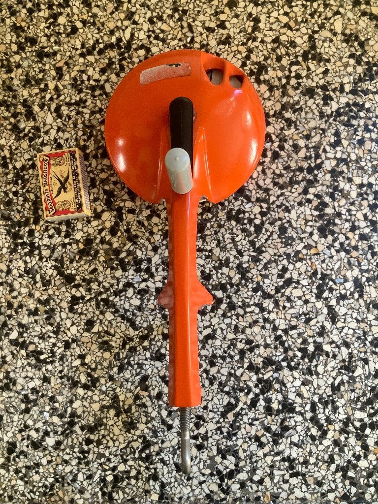 vintage oranje PeDe retro snijbonenmolen keukenmolen bonen, Overige typen, Ophalen of Verzenden, Zo goed als nieuw, Metaal