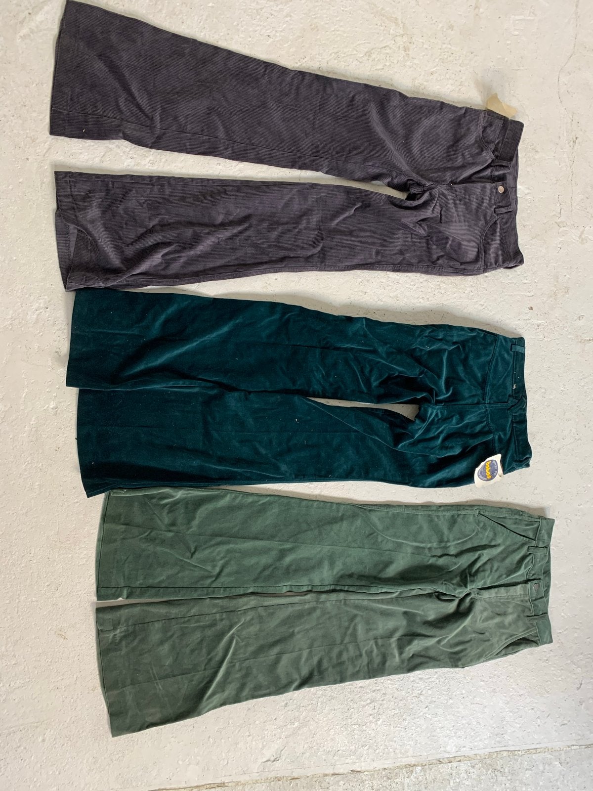 Vintage Broeken met wijde pijpen Set van 3, Bobos, Maat 38/40 (M), Ophalen of Verzenden, Zo goed als nieuw, Grijs