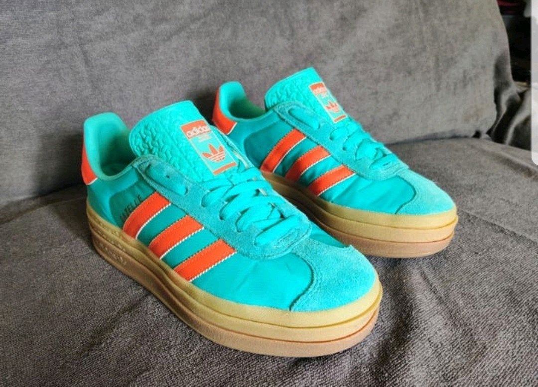 Adidas Gazelle sneakers - Turquoise/Oranje maat 38, Overige kleuren, Adidas, Ophalen of Verzenden, Sneakers of Gympen
