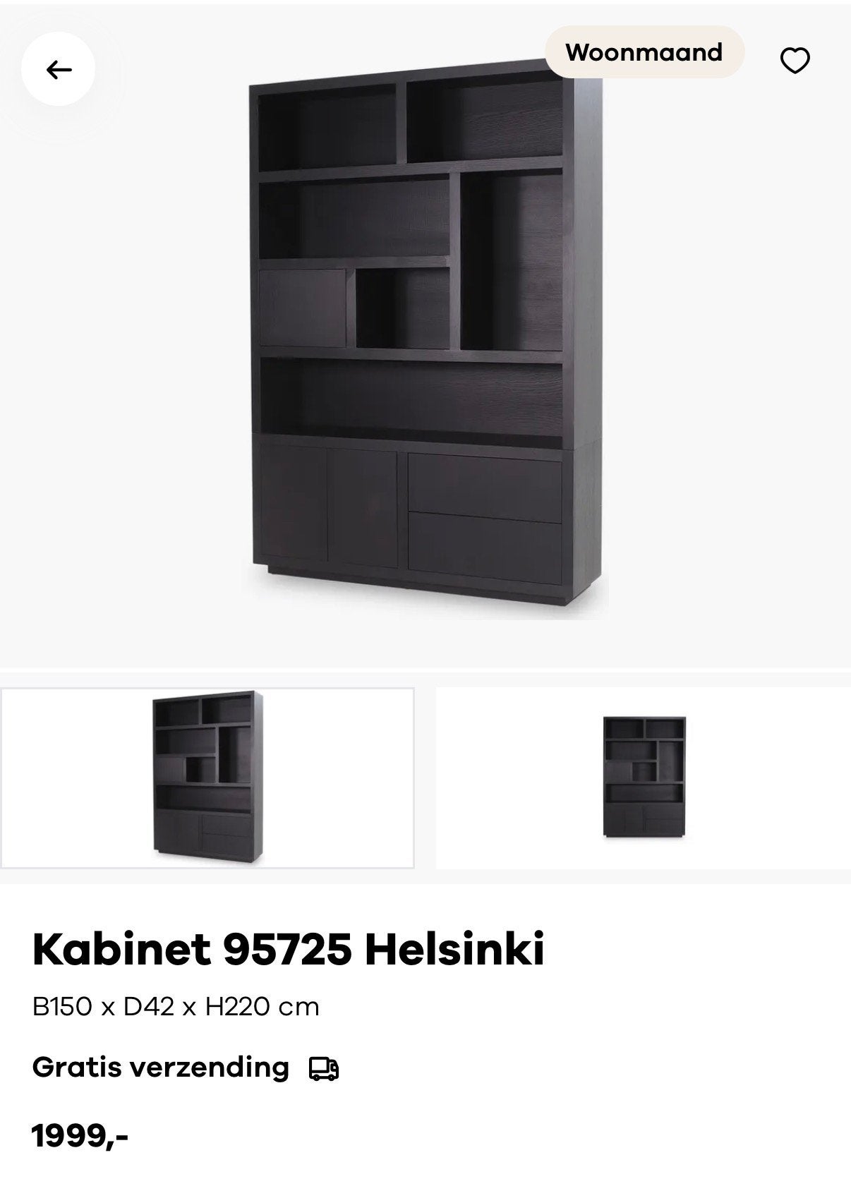 Vakkenkast zwart, Ophalen, Gebruikt