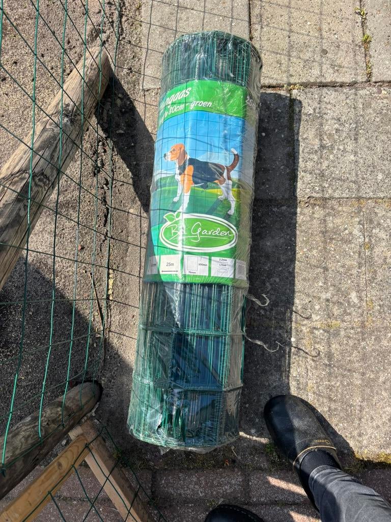 Tuingaas 25 meter geplastificeerd gaas groen gaas rol nieuw, Tuin en Terras, Ophalen of Verzenden, Nieuw, 20 meter of meer, Gaas