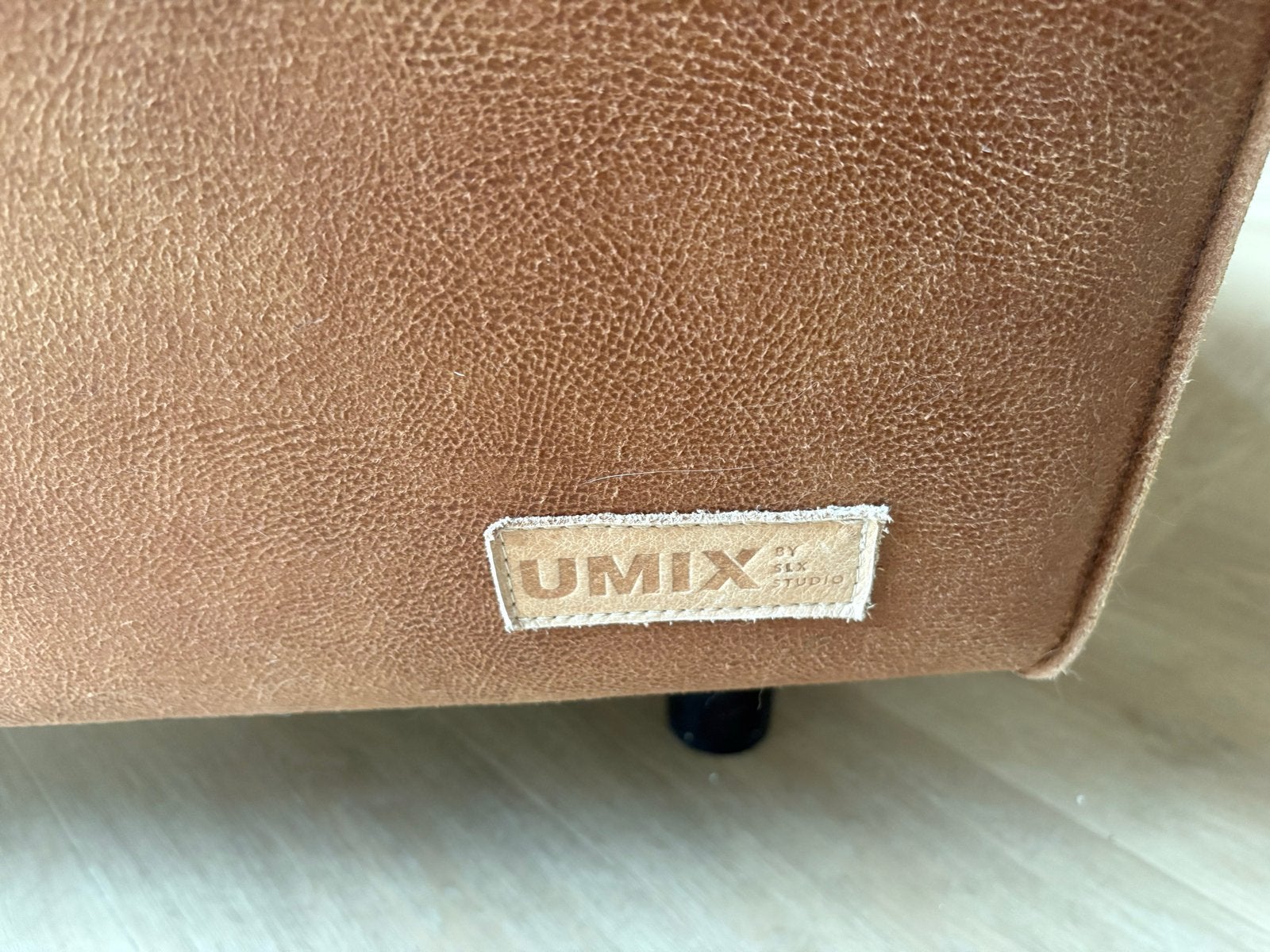Loveseat/1,5-zitsbank Umix in cognac kleur, Ophalen, Gebruikt, 75 tot 100 cm, 100 tot 125 cm