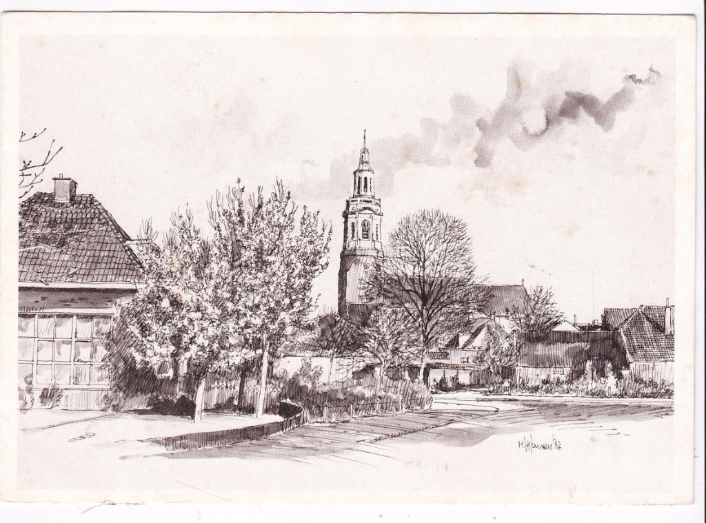 Nijkerk (Gld) Grote of Catharinakerk tek.204 Marius Jansen, Verzenden, 1980 tot heden, Ongelopen, Gelderland
