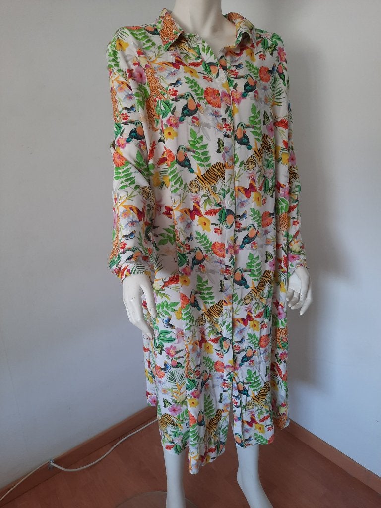 Zgan Prachtige safariprint Studio Untold jurk mt. 58-60, Meerkleurig, Jurk, Zo goed als nieuw, Studio Untold
