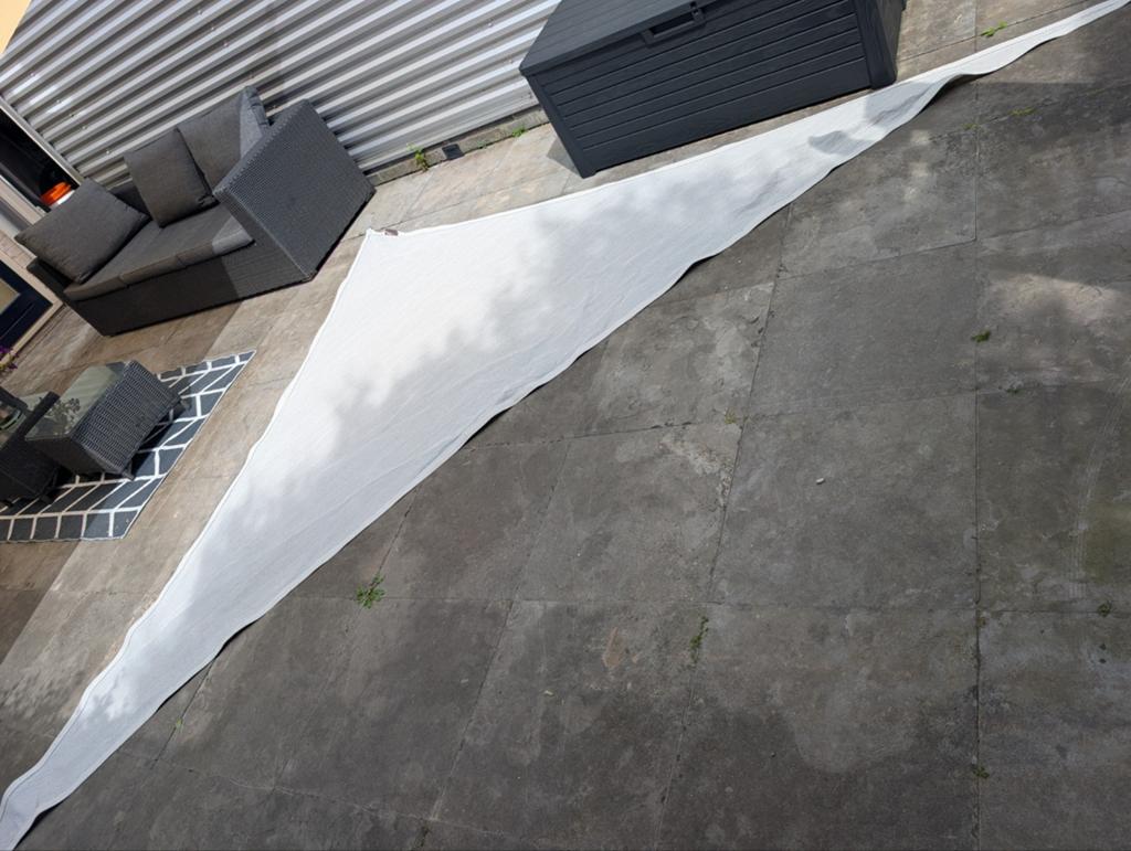 Zonne-/schaduwdoek driehoek 4x4x5.8m izgst, Ophalen of Verzenden, Zo goed als nieuw
