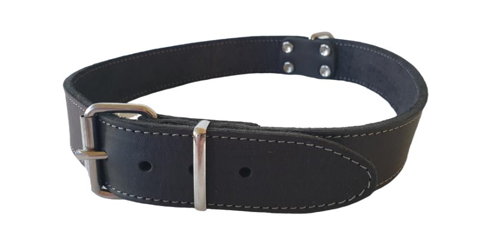 JACK AND VANILLA Halsband Vetleder Zwart Nek 60-66 cm KOOPJE, Ophalen of Verzenden, Handgemaakt, Nieuw