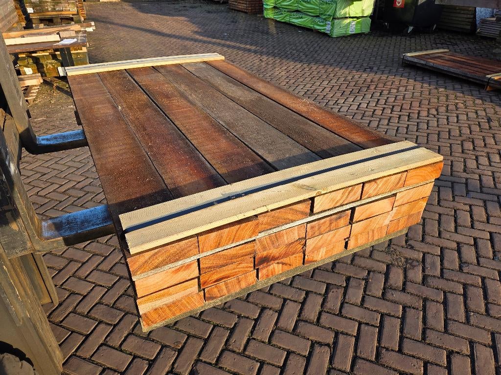24 Hardhouten balken 5.0x15.0 cm - nr: HB61, Ophalen, 180 tot 250 cm, Balken, Hardhout