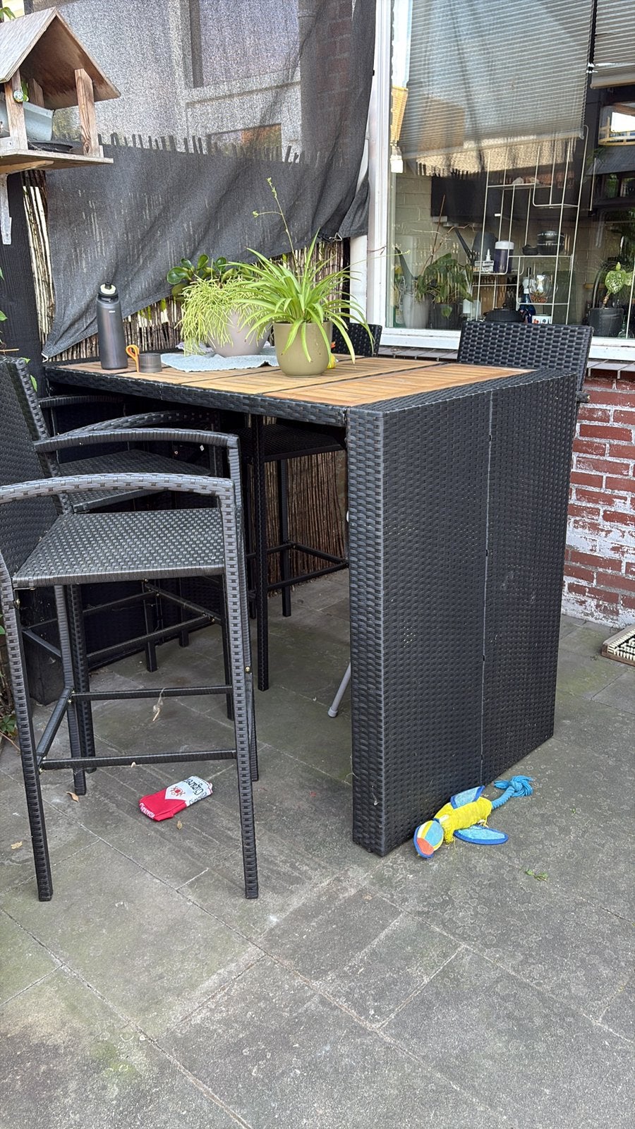 Bartafel met 4 krukken!, Ophalen, Zo goed als nieuw