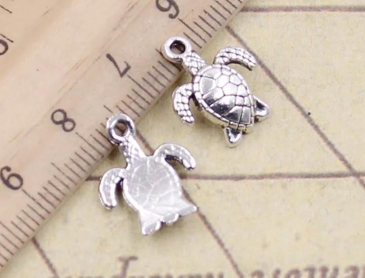 10 Nieuwe Bedels Schildpad Zilverkleurig, Sieraden, Tassen en Uiterlijk, Bedels, 4 bedels of meer, Ophalen of Verzenden, Nieuw