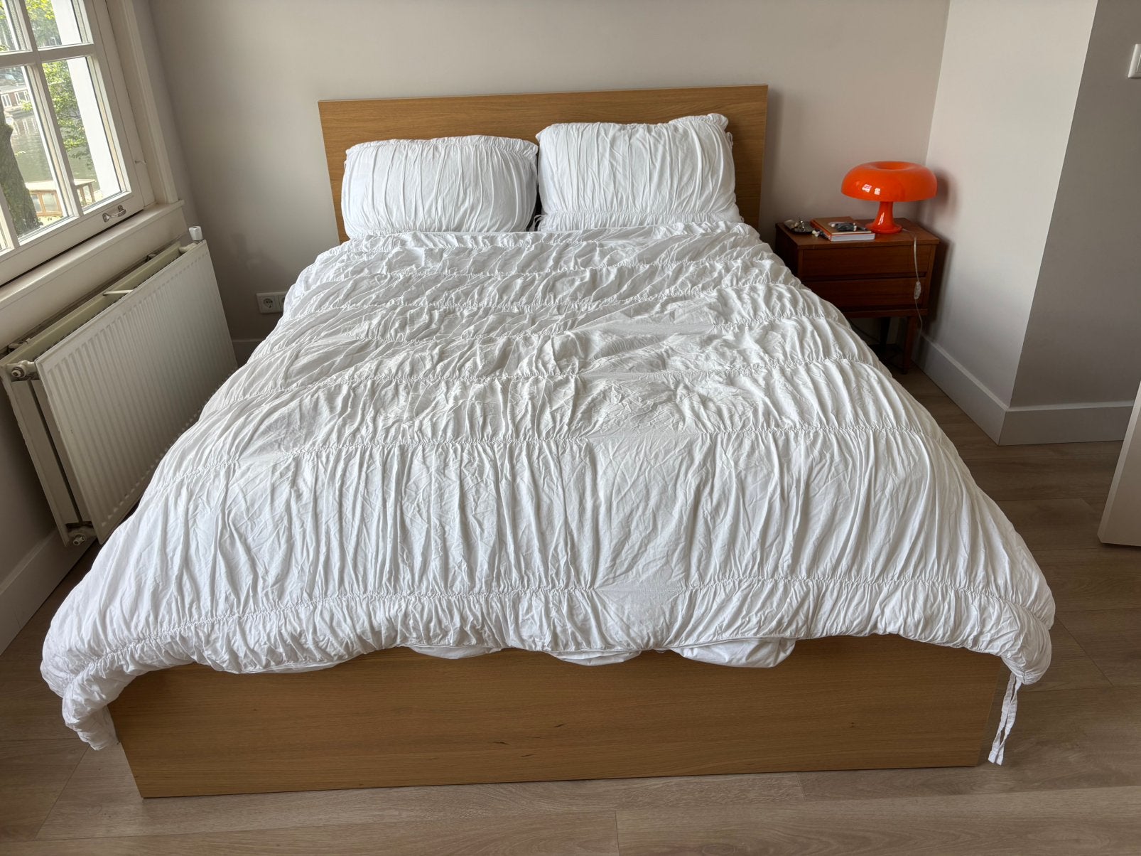 MALM bedframe 140cm met 2 bedlades, Ophalen of Verzenden, Zo goed als nieuw, Tweepersoons