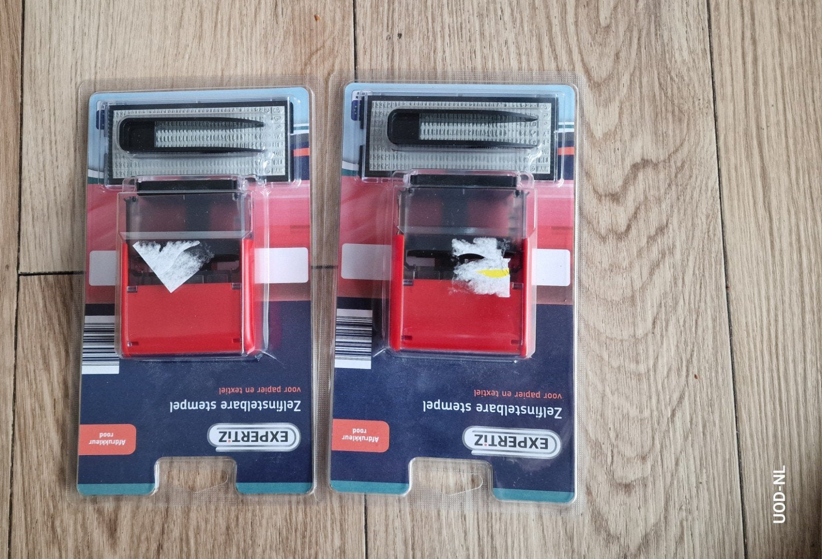 2x Zelfinstelbare stempel EXPERTIZ met rood inktpad, Ophalen of Verzenden