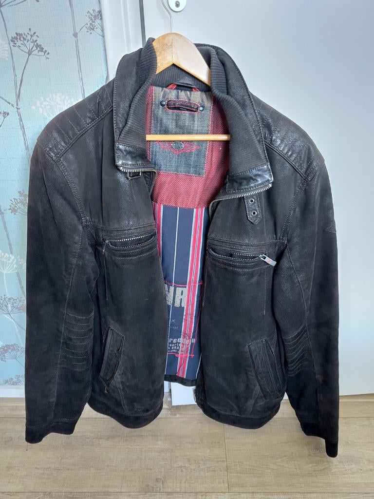 Donker bruine Leren jas,   (valt als XL), Bruin, Maat 56/58 (XL), Ophalen of Verzenden, DNR
