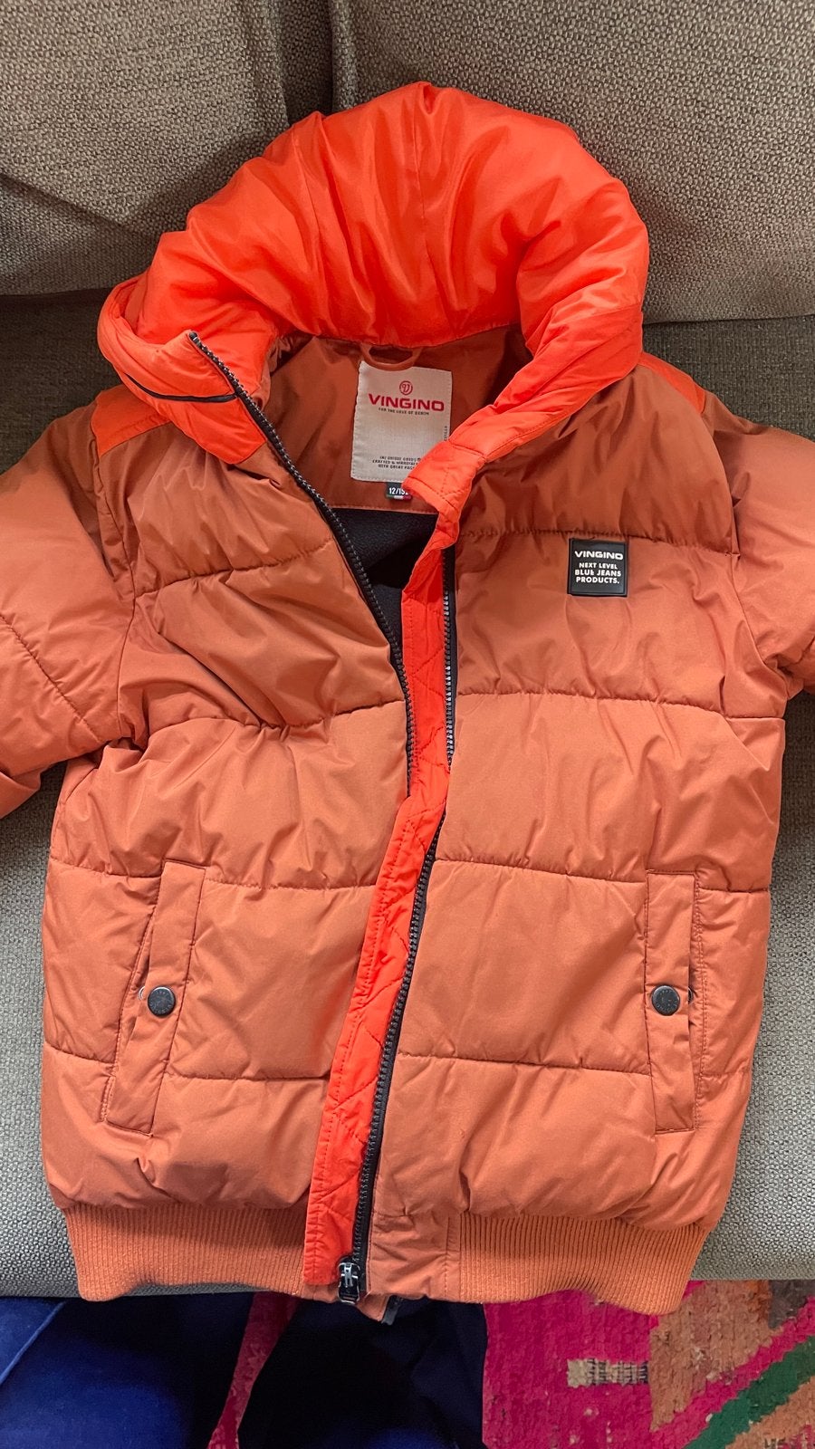 Vingino winterjas oranje maat 152, Ophalen of Verzenden, Zo goed als nieuw, Jongen, Jas
