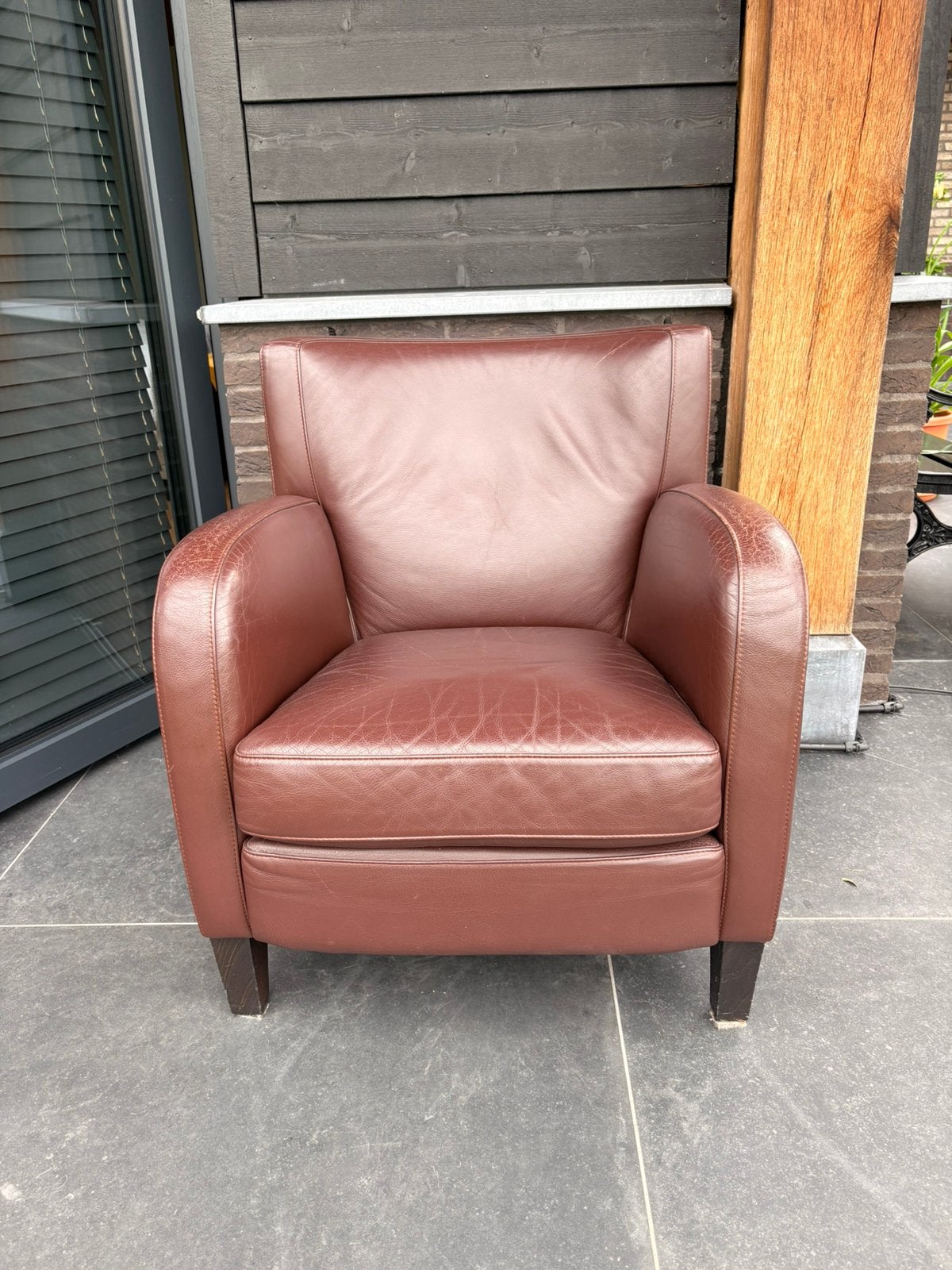 Te koop 2 leren Bench Momo fauteuils, Huis en Inrichting, Fauteuils, Ophalen, Gebruikt, 50 tot 75 cm, Leer