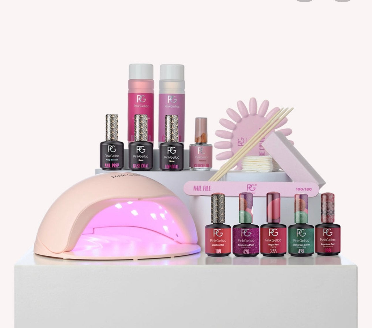 Pink gellack set, Ophalen, Zo goed als nieuw, Overige kleuren, Handen en Nagels