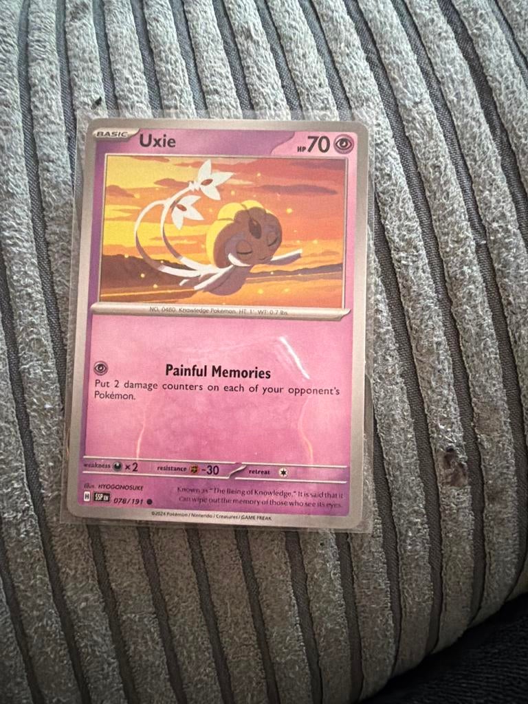 Pokémon Kaart Uxie 078/191 SSP Basic HP 70, Ophalen of Verzenden, Zo goed als nieuw, Losse kaart