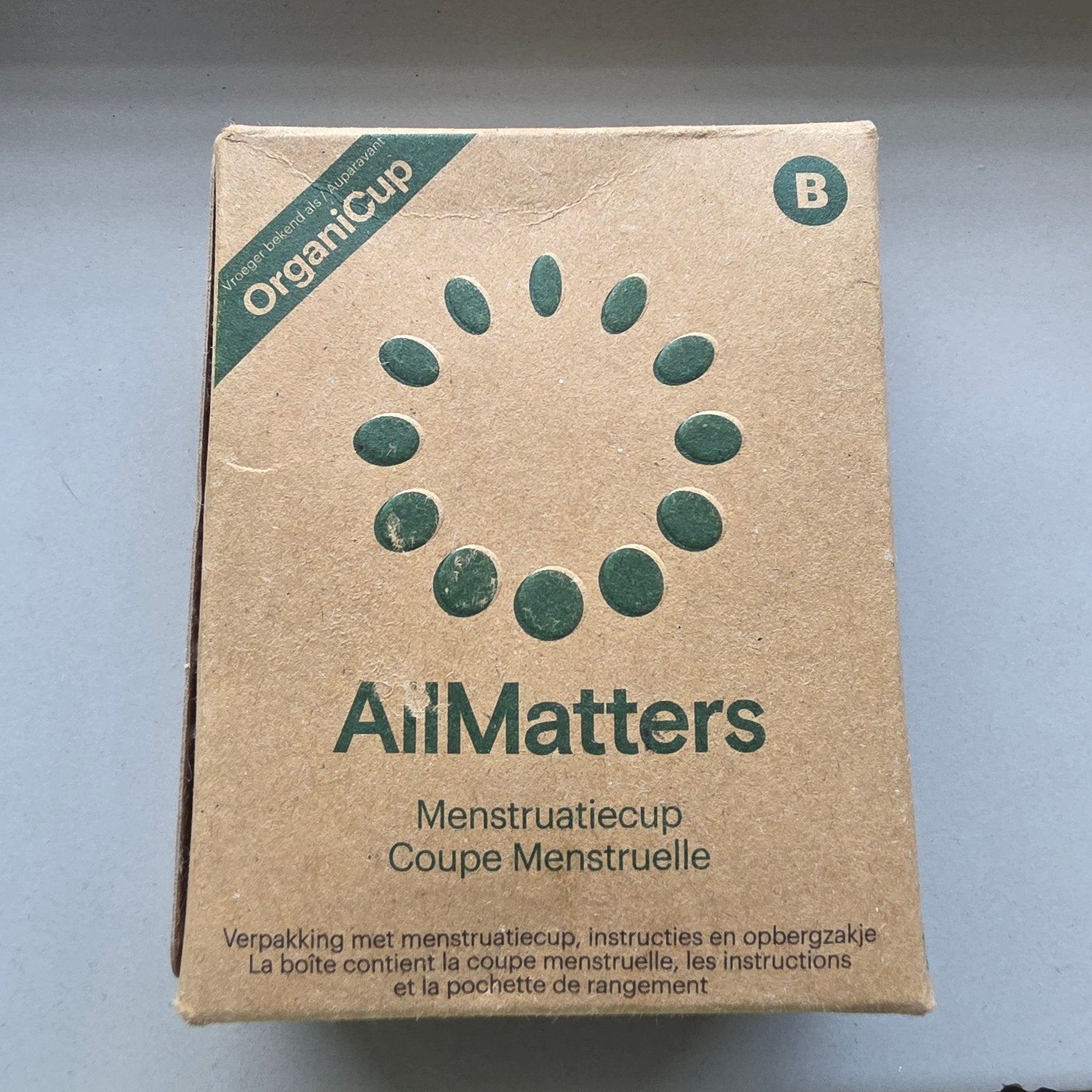 AllMatters Menstruatiecup (voorheen OrganiCup) - Maat B, Ophalen of Verzenden, Nieuw, Overige typen