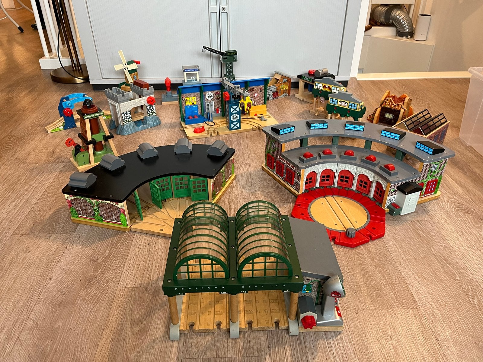 Grote collectie Thomas de Trein houten spoorweg items, Ophalen of Verzenden, Gebruikt