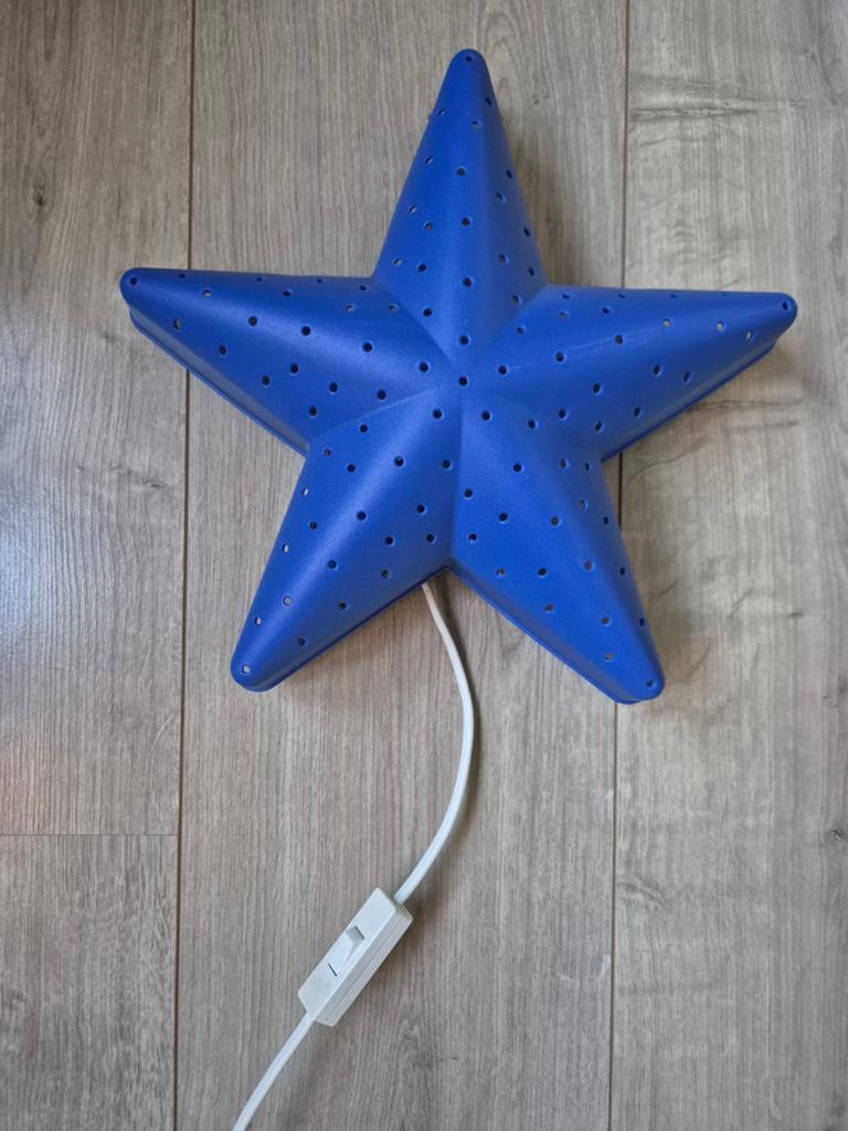 Ikea Sterlamp Blauw - Sfeervolle Wandlamp/Nachtlamp, Ophalen of Verzenden, Gebruikt, Kindvriendelijk, Speels, Modern