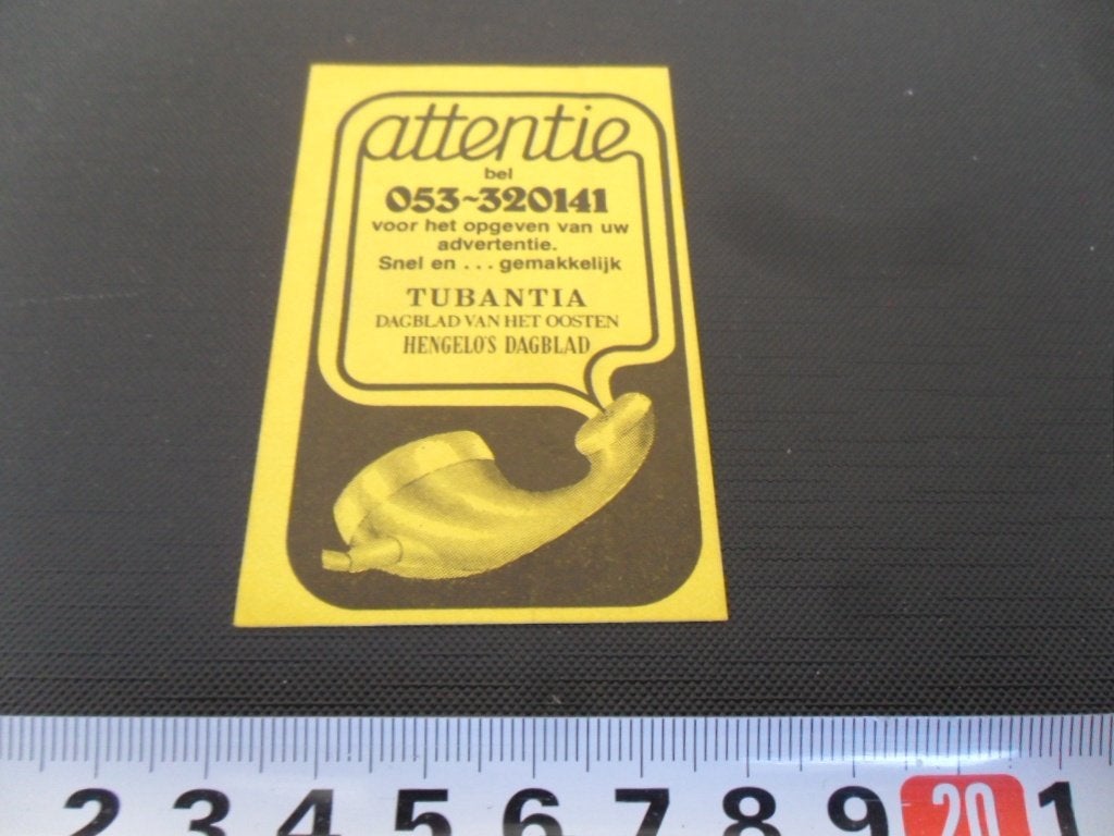 sticker advertentie opgeven krant tubantia hengelo's dagblad, Verzamelen, Ophalen, Zo goed als nieuw