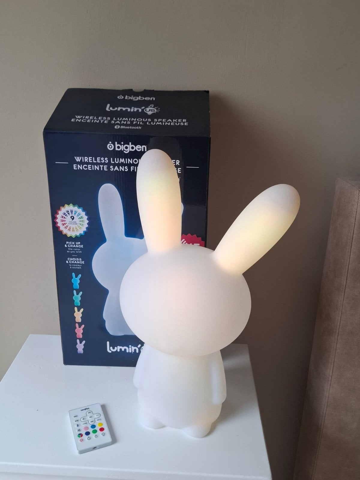 Bigben Lumin'us Konijn Bluetooth Speaker & Nachtlamp, Draadloos, Wit, Overige merken, Kunststof