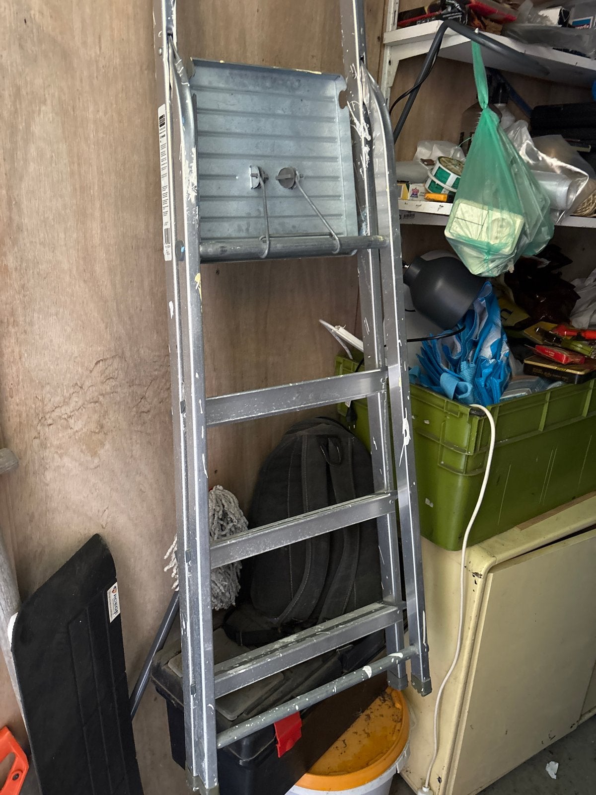 Stevige aluminium trap met plateau, Ophalen, Gebruikt, Trap, Opvouwbaar of Inschuifbaar