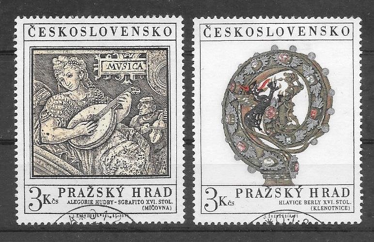 Tsjechoslowakije 1971  Burcht van Praag, Verzenden, Overige landen, Gestempeld