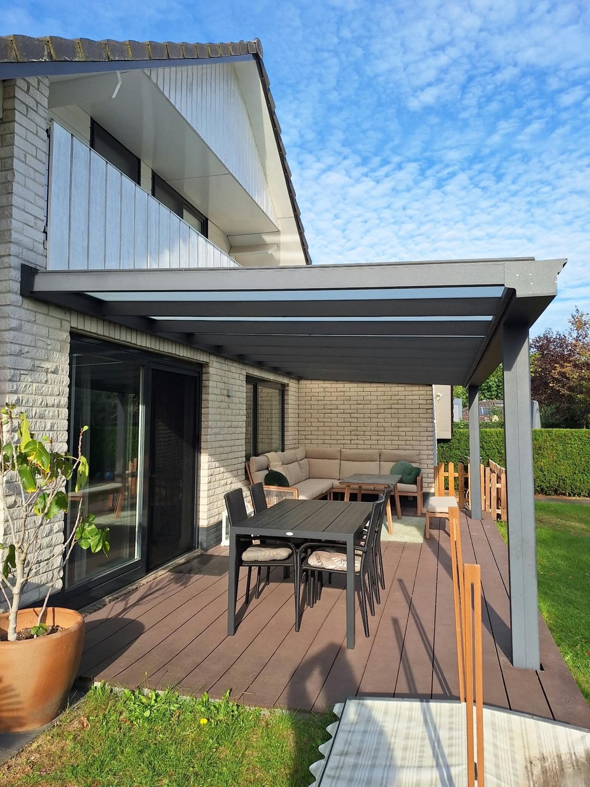 Moderne Veranda/Terrasoverkapping met Glazen Dak, Tuin en Terras, Ophalen, Gebruikt, Veranda
