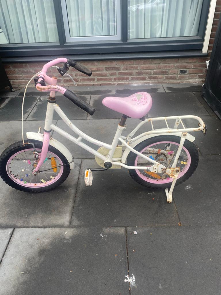 Roze kinderfiets, 16 inch,, Ophalen of Verzenden, Zo goed als nieuw, 16 tot 20 inch