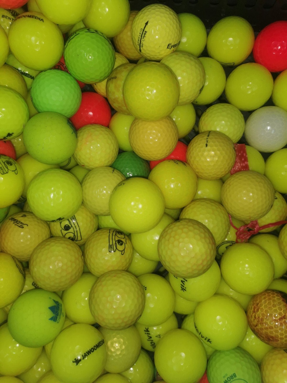 Gele golfballen mix 100 stuks, Ophalen of Verzenden, Bal(len)