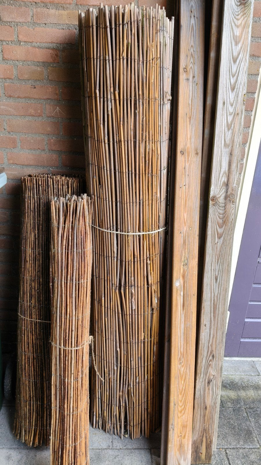 Rietscherm en tuinplanken, Tuin en Terras, Ophalen, 200 cm of meer, 150 tot 200 cm