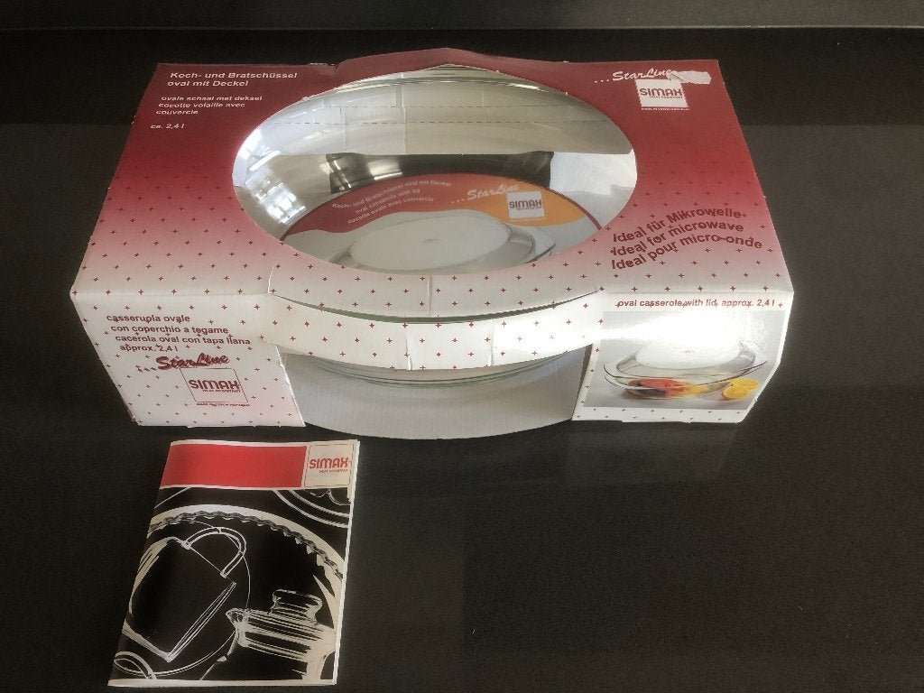 Ovalen Glazen Kook en Braadschotel Nieuw, Ophalen, Nieuw, Glas