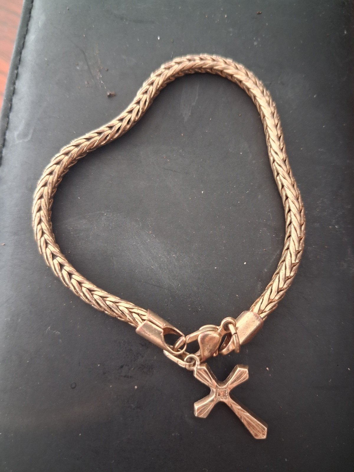 Gouden armband met kruis - 14 karaats goud, Ophalen of Verzenden, Gebruikt, Goud, Goud