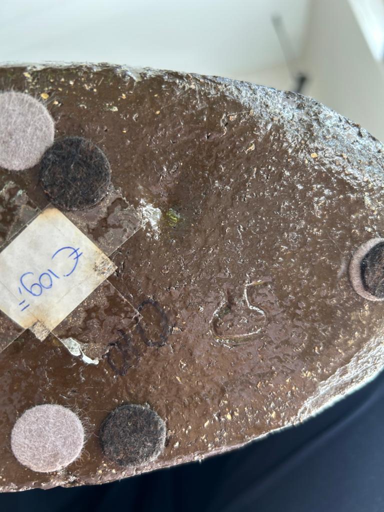 Decoratieve handgemaakte grote pot/vaas antraciet grijs, Ophalen, Zo goed als nieuw, Overige kleuren