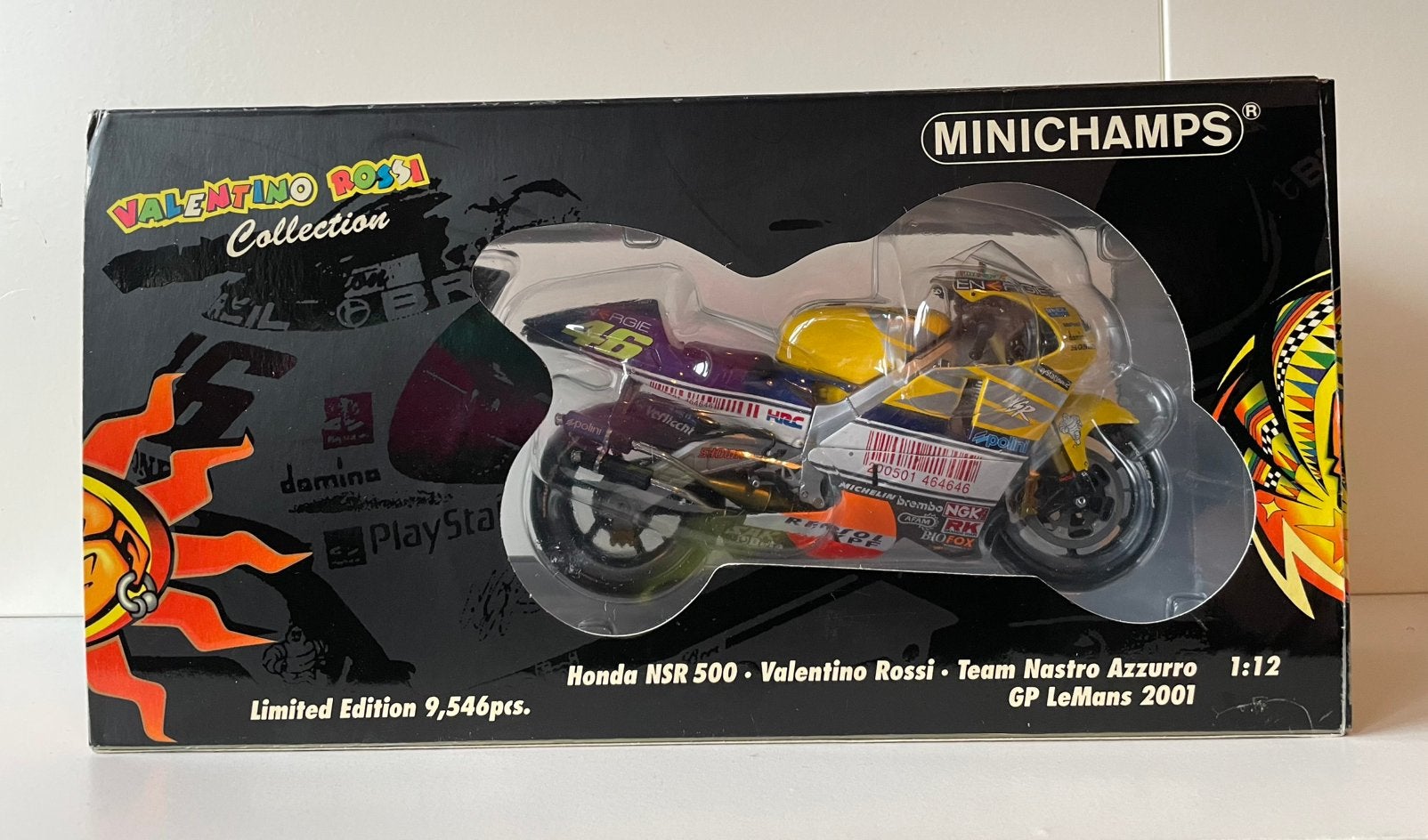 Minichamps Valentino rossi GP lemans 2001 limited, Ophalen of Verzenden