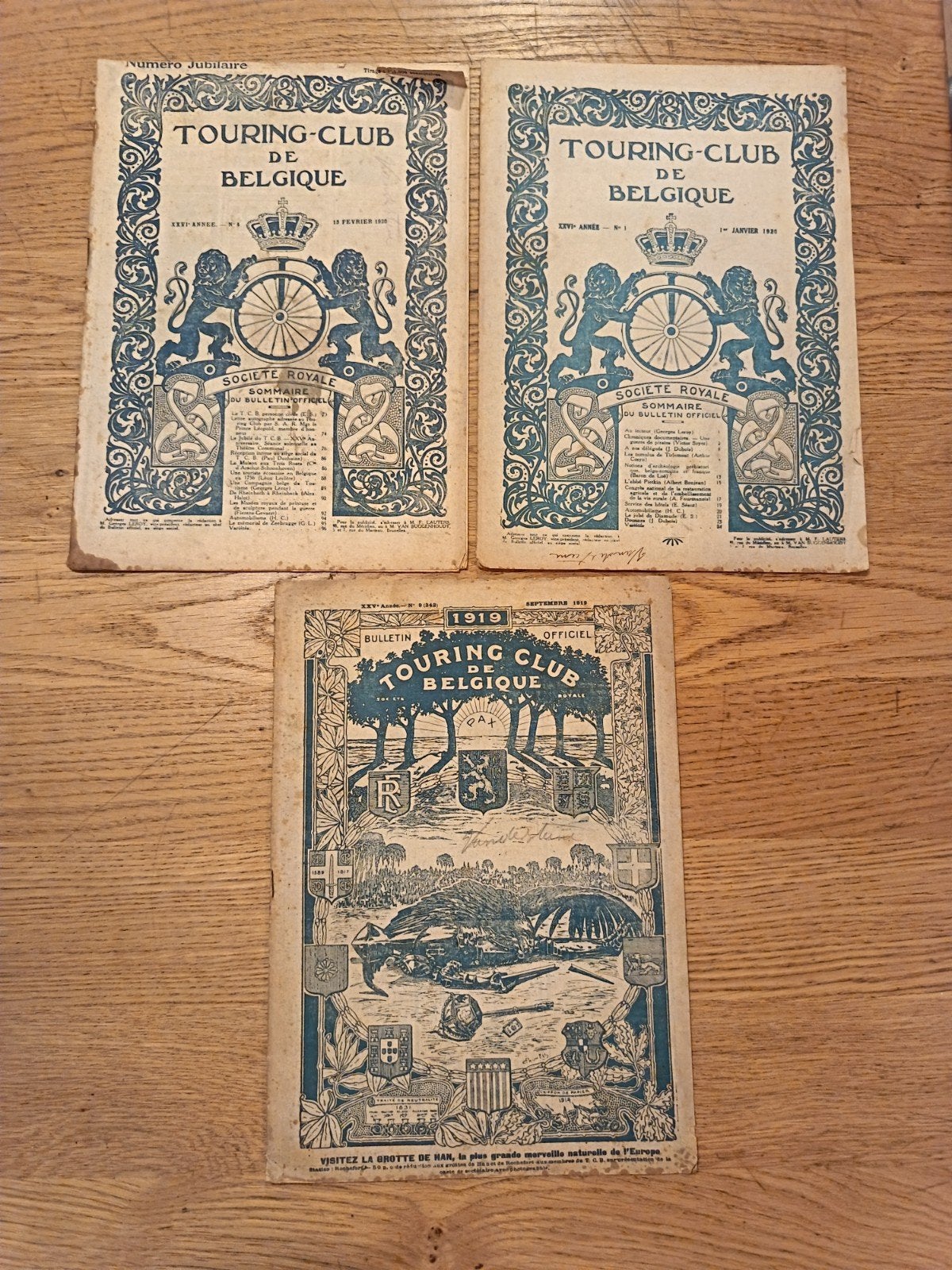 Touring-Club de Belgique Bulletins - 1919 & 1920, Ophalen of Verzenden, Gelezen, Overige typen